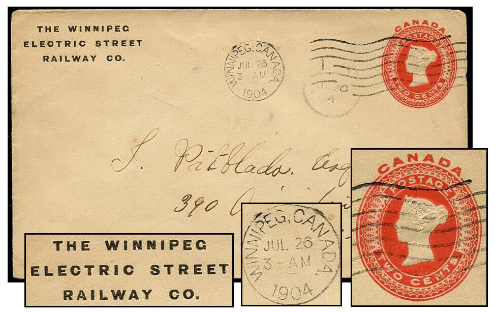 Canada 2¢ Young Queen Pse W’peg Strt Rwy Jul 1904 En17