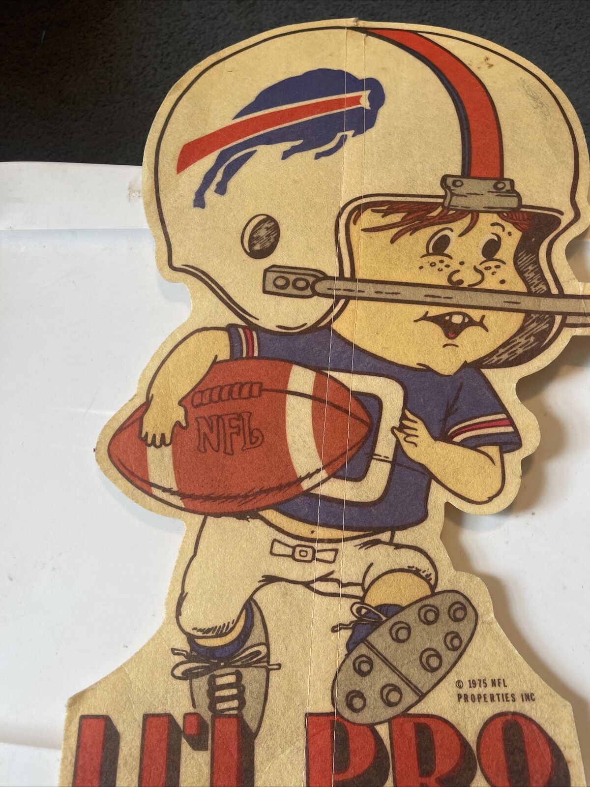 Vintage 1975 Buffalo Bills Li’l Pro Football Felt Pennant Wall Decor Rare