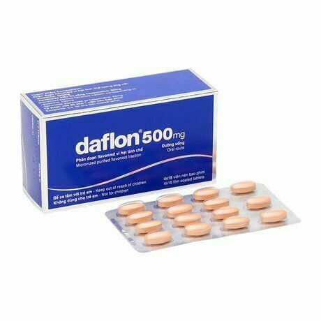 120 Tablets Daflon Detralex 500mg Relief Piles & Hemorrhoids Micronized Purified