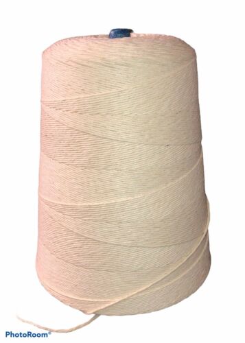 12 Ply White Cotton Twine, Cone Shaped 5lb Spool  -vintage New 20# Tension