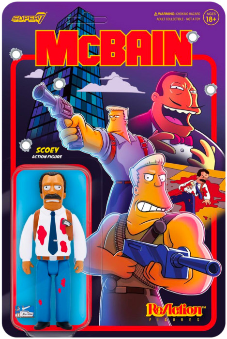 Scoey Mcbain The Simpsons Super 7 Reaction Action Figure 3.75in