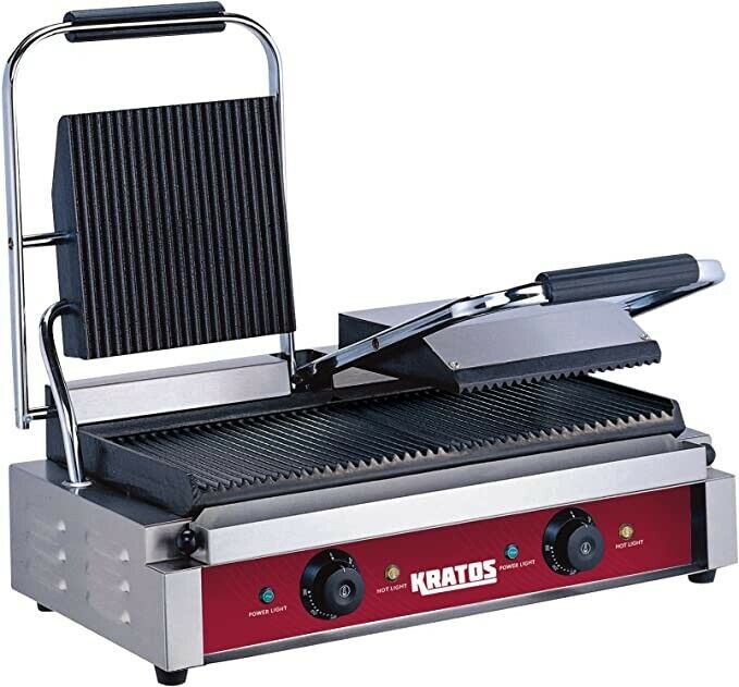 Kratos 29y-025 Double Panini Grill, 18.7"x9" Plate