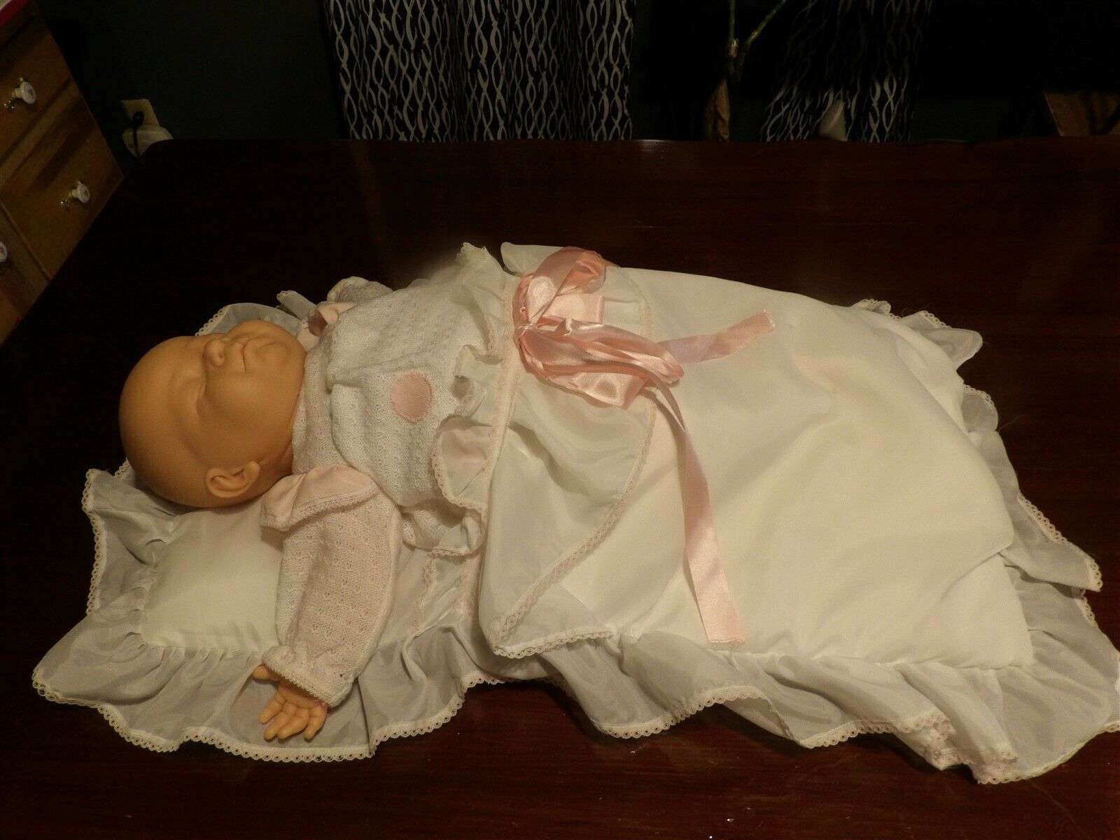 Gorgeous 21" Berjusa Moving Sleeping Newborn W/ Outfit & Blanket Pull String