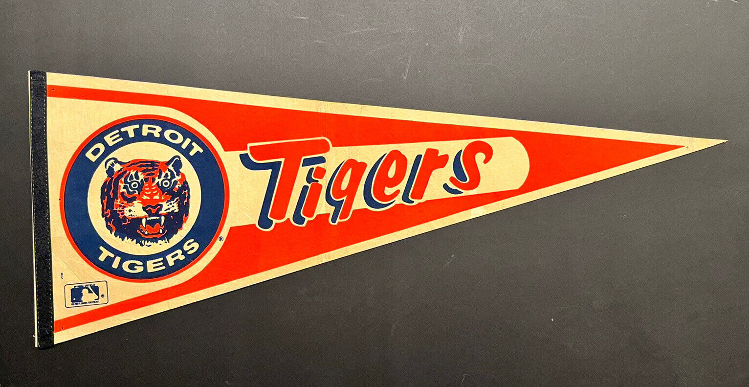 Vintage 1970’s Detroit Tigers Full Size 30” Pennant Mlb Baseball