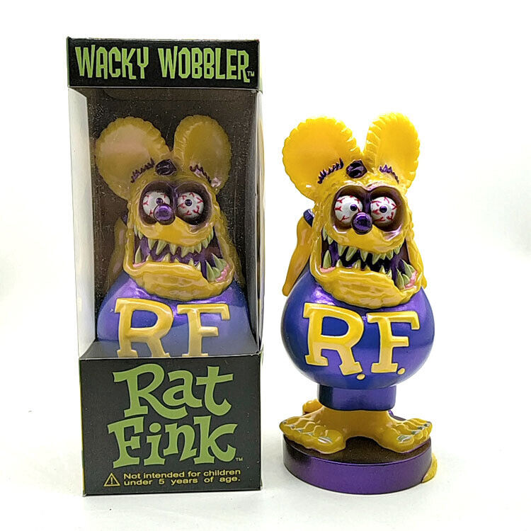 7"yellow Blue Rat Fink Roth Ed Big Daddy Funko Wacky Wobbler Bobble Head Gift