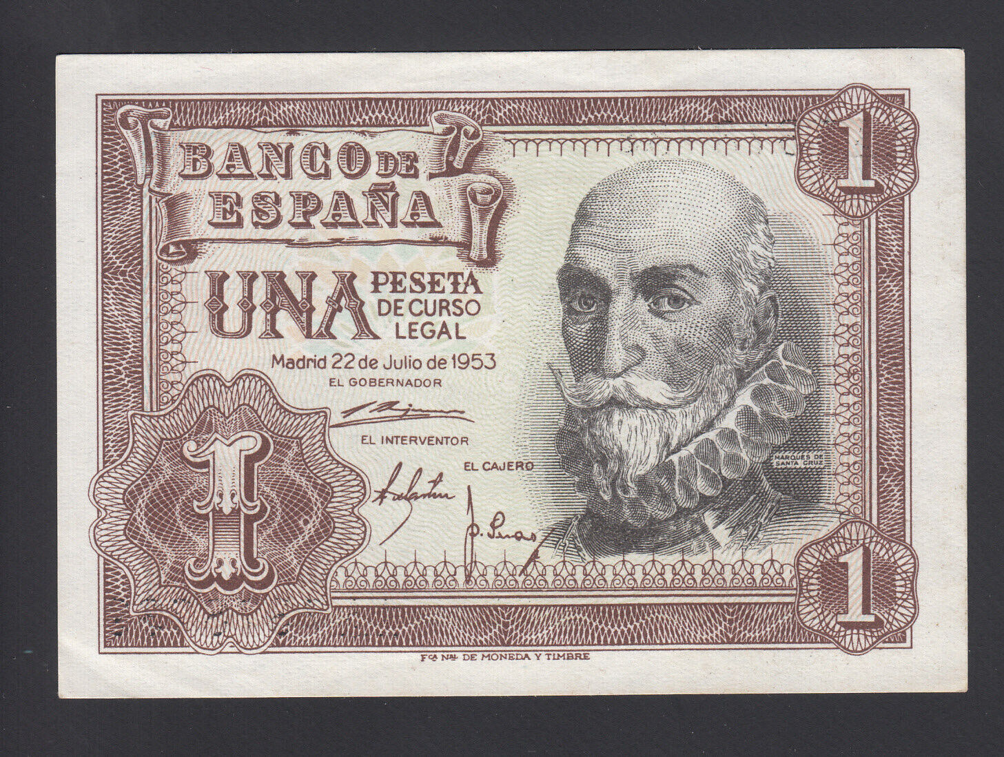 Spain  1 Peseta  22-07-1953  Xf   P. 144,    Banknotes, Circulated