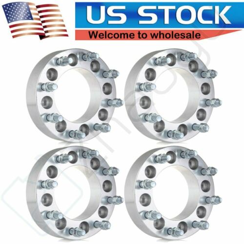 4x 8x6.5 To 8x180 Wheel Spacers Adapter Fits Chevy & Gmc 2" Thick 50mm 14x1.5