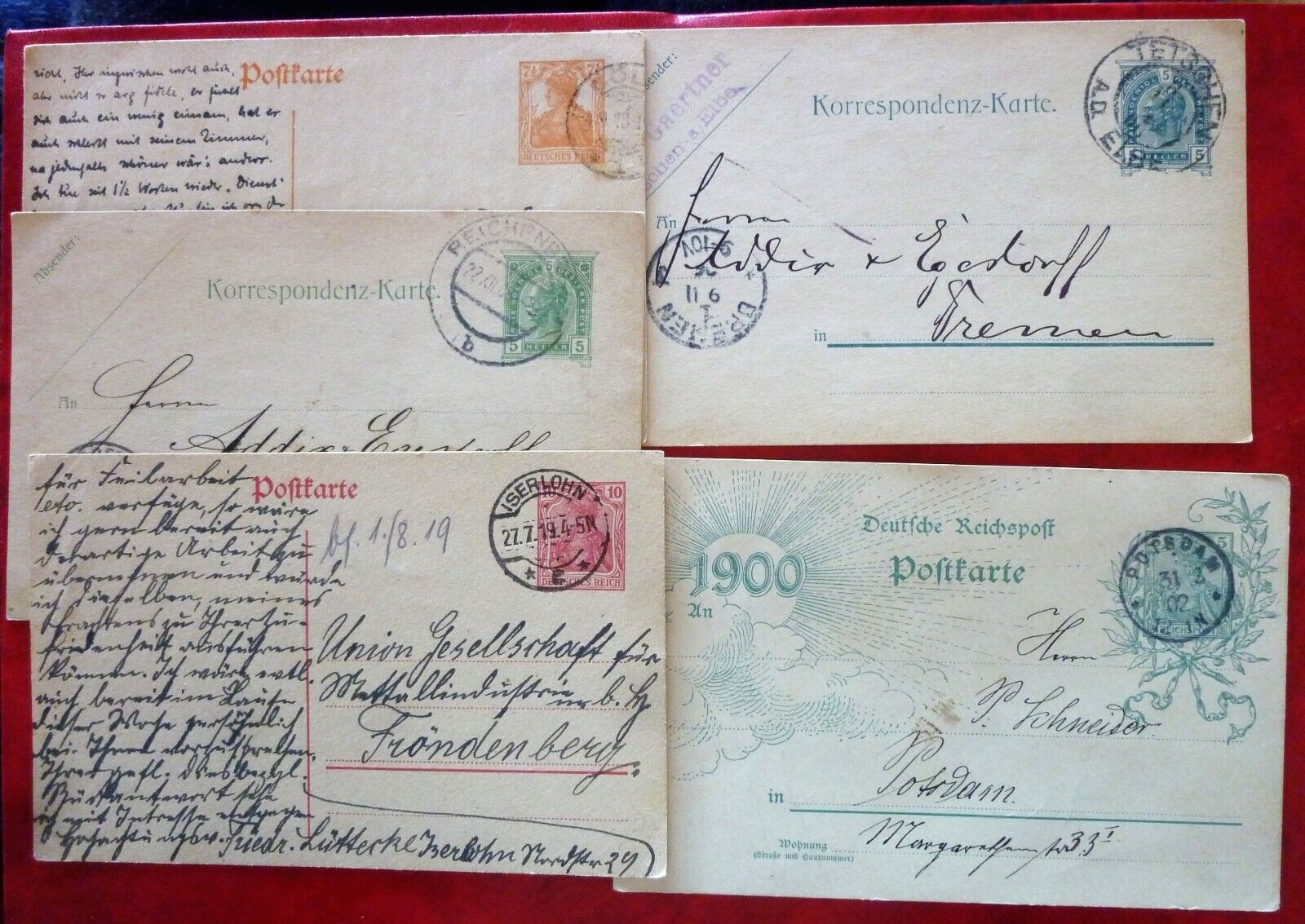 Germany Deutsches Reich End Of '800 Small  Lot Of Used Postal Stationery