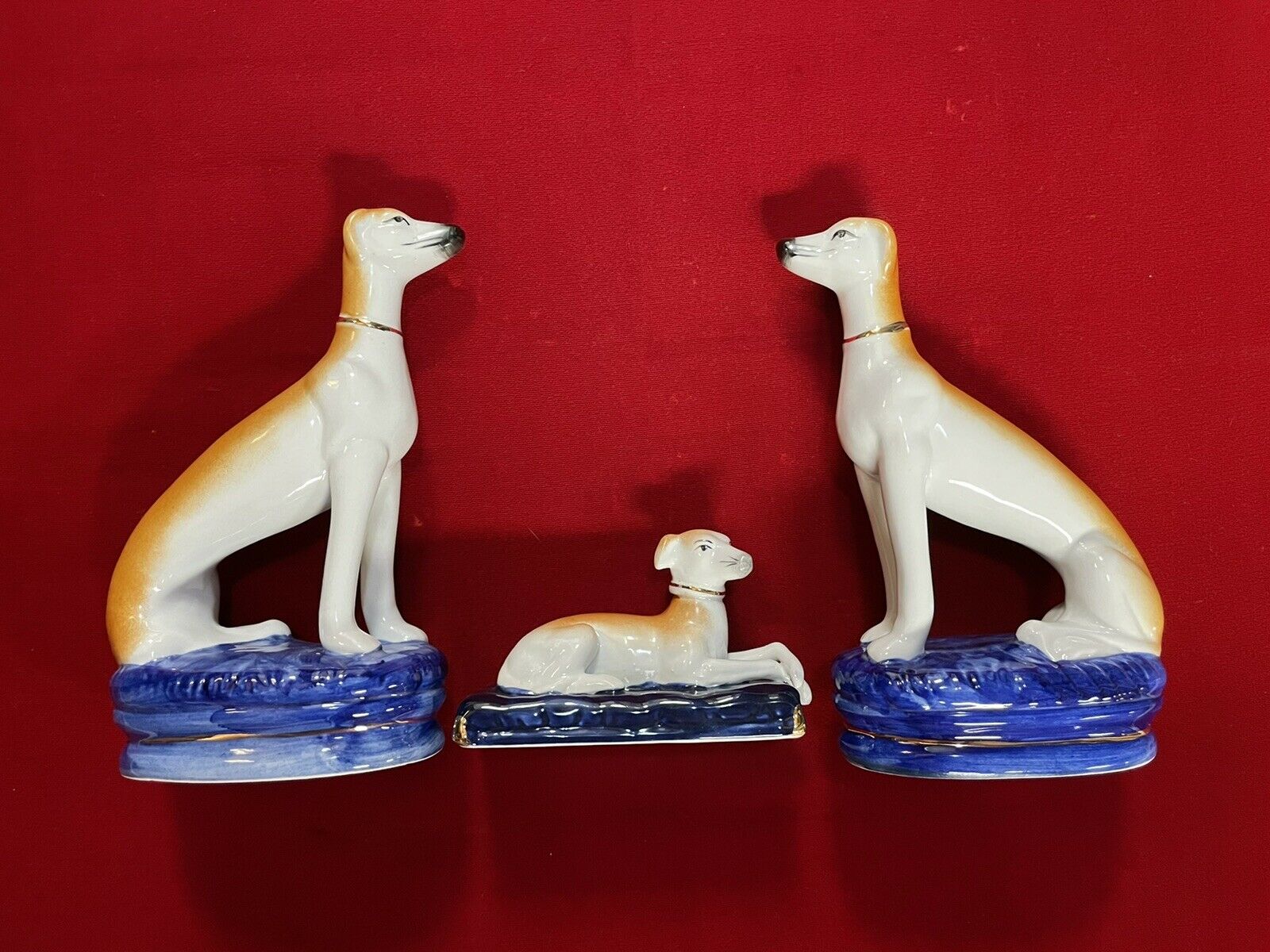 Staffordshire Greyhound Whippet Dog Figurines