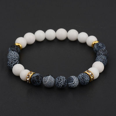 Charm Natural Lava Stone Gemstone Beads Buddha Head Lion's Head Men's Bracelets