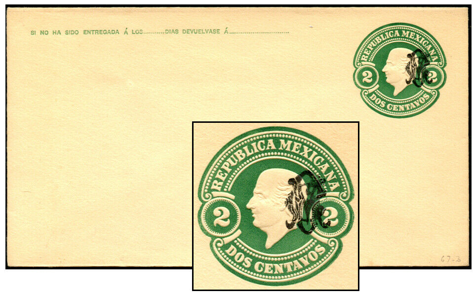 Mexico Revolution Small Gcm 2¢ Pse Heavy Paper Bam E67-3
