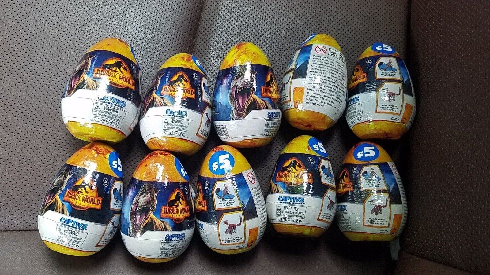 New Jurassic World Captivz Lot 10 Dinosaur Slime Egg Toy Collector Figures