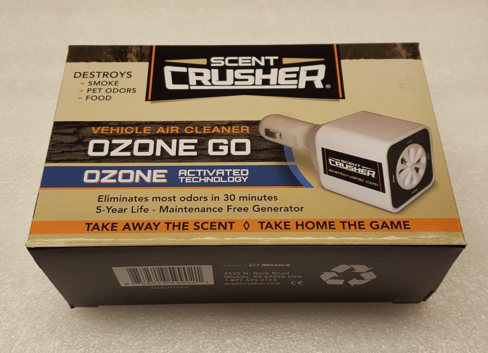 Scent Crusher Ozone Go Vehicle Clean Air Scent Elimination Plug-in Unit - 59902
