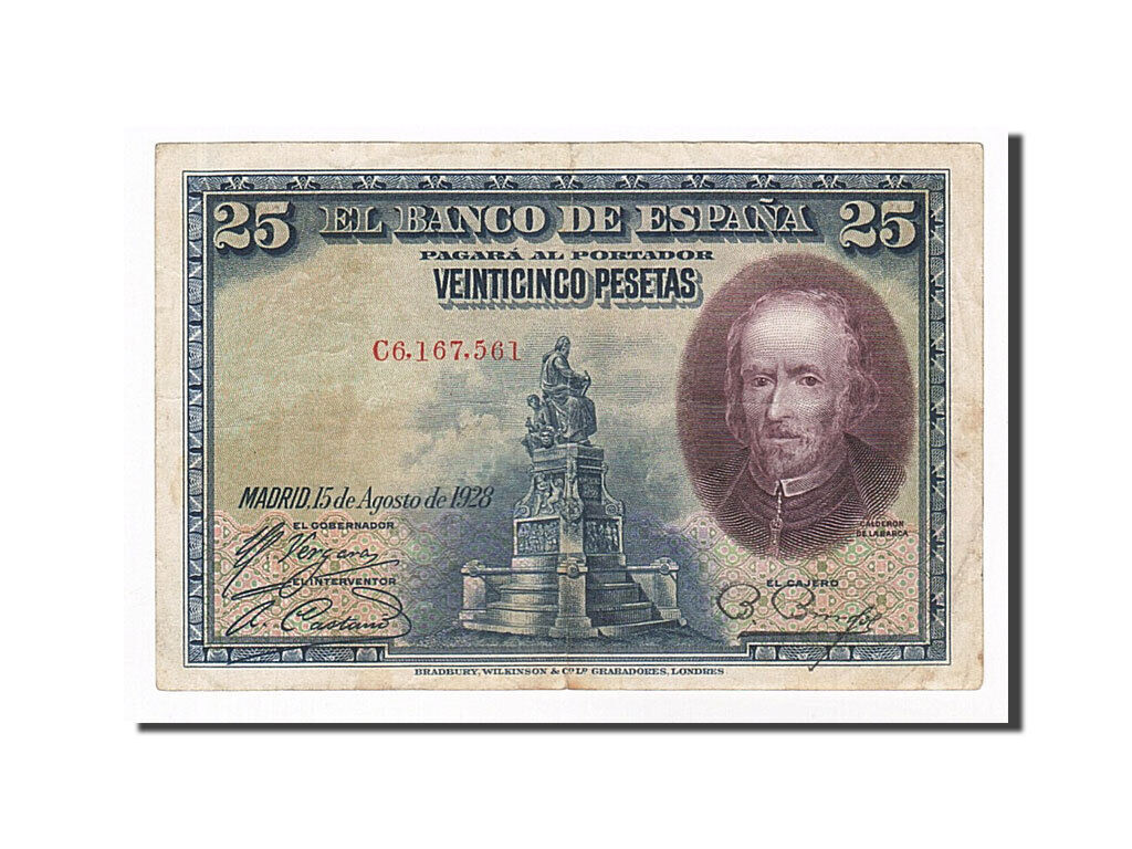 [#156484] Banknote, Spain, 25 Pesetas, 1928, 1928-08-15, Ef