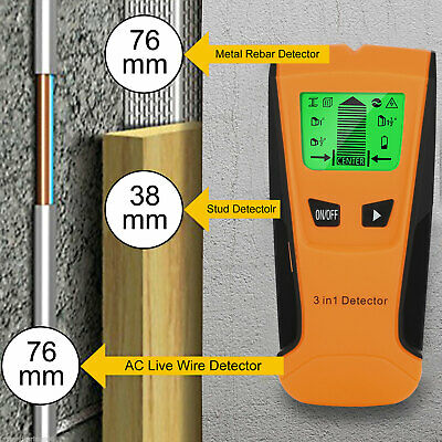 3 In 1 Digital Stud Finder Wood Metal Pipe Wire Wall Sensor Scanner Lcd Detector