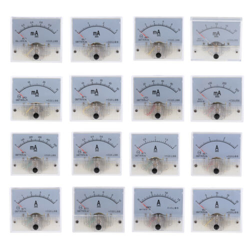 16 Range Dc Analog Amp Meter Ammeter Current Panel Ampere Meter Milliammeter