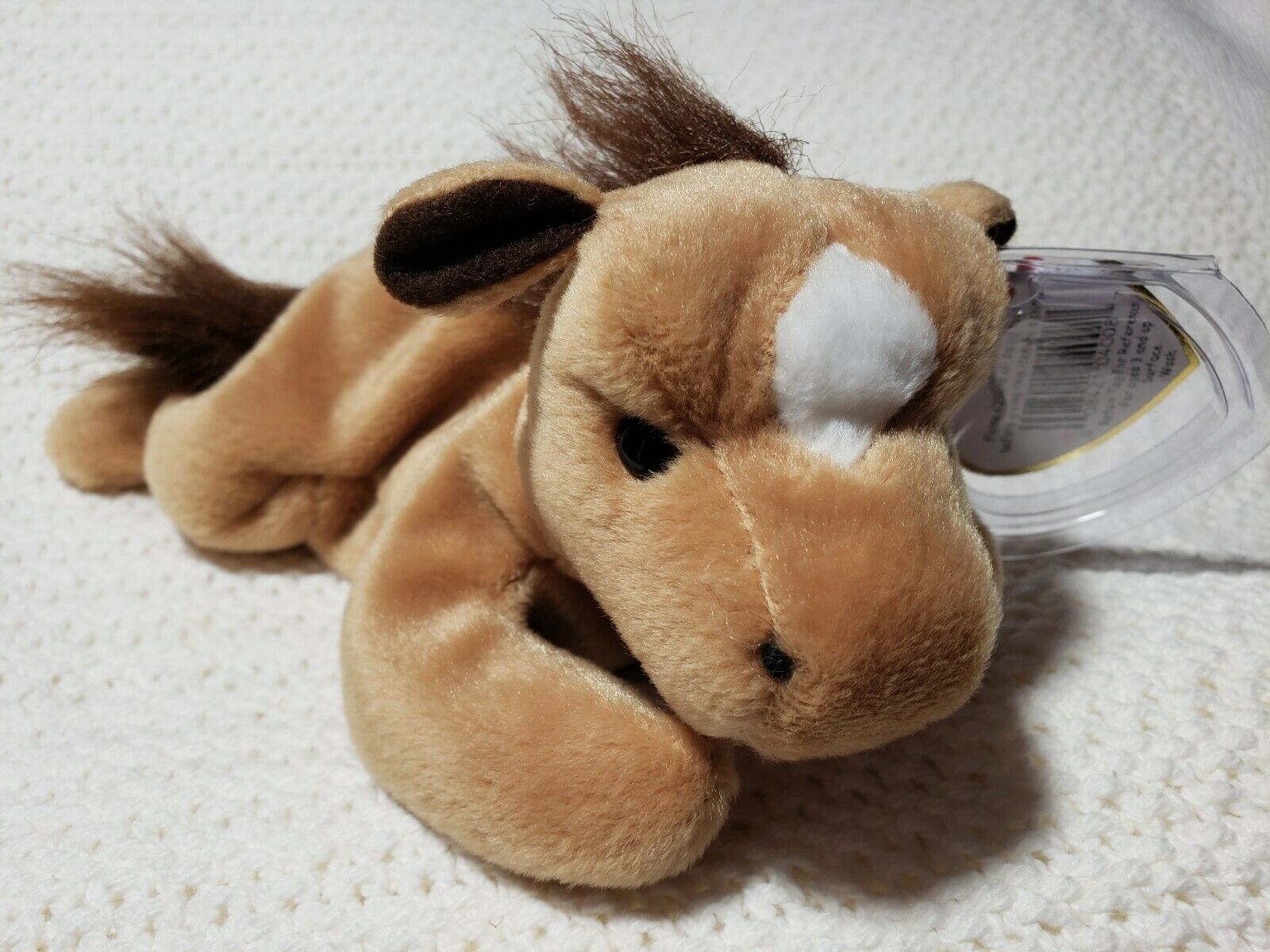 Ty Beanie Baby Derby The Horse (fine Fluffy Mane, Star On Forehead)