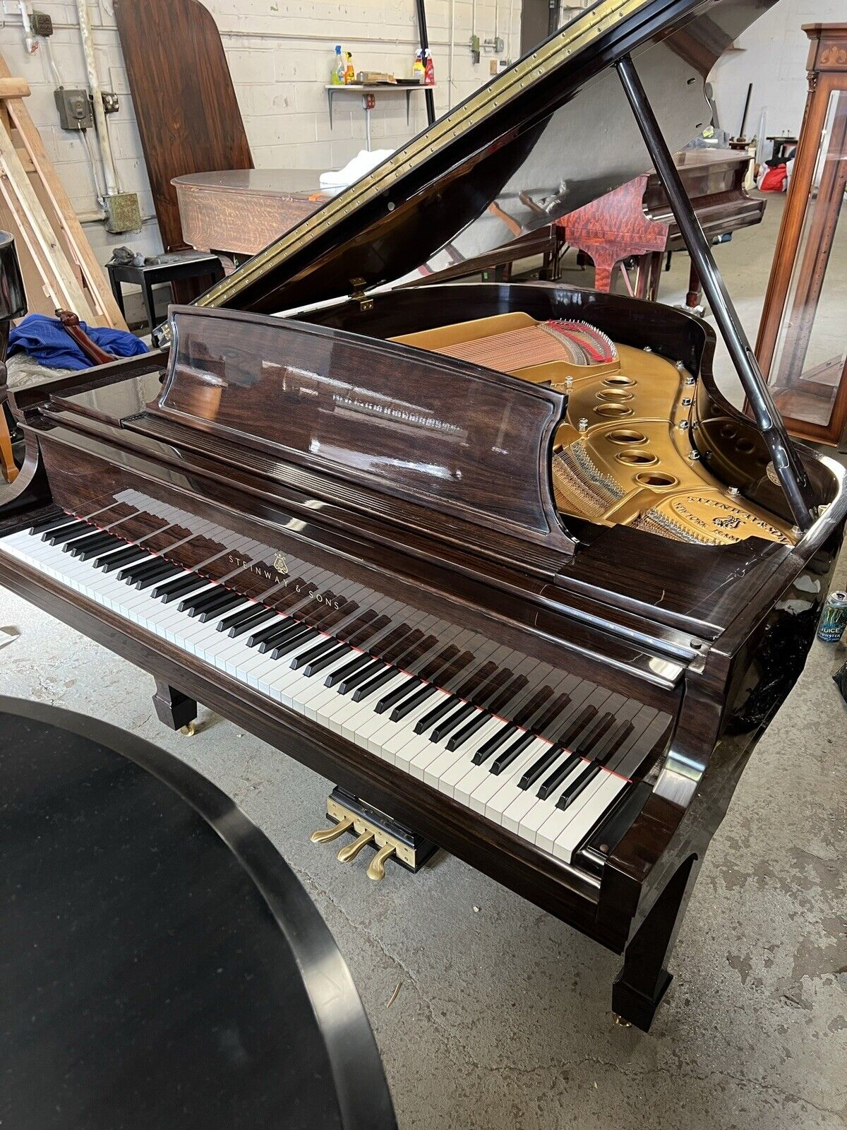 Remarkable Steinway & Sons Model M Macassar Ebony Baby Grand Piano Made In 2011