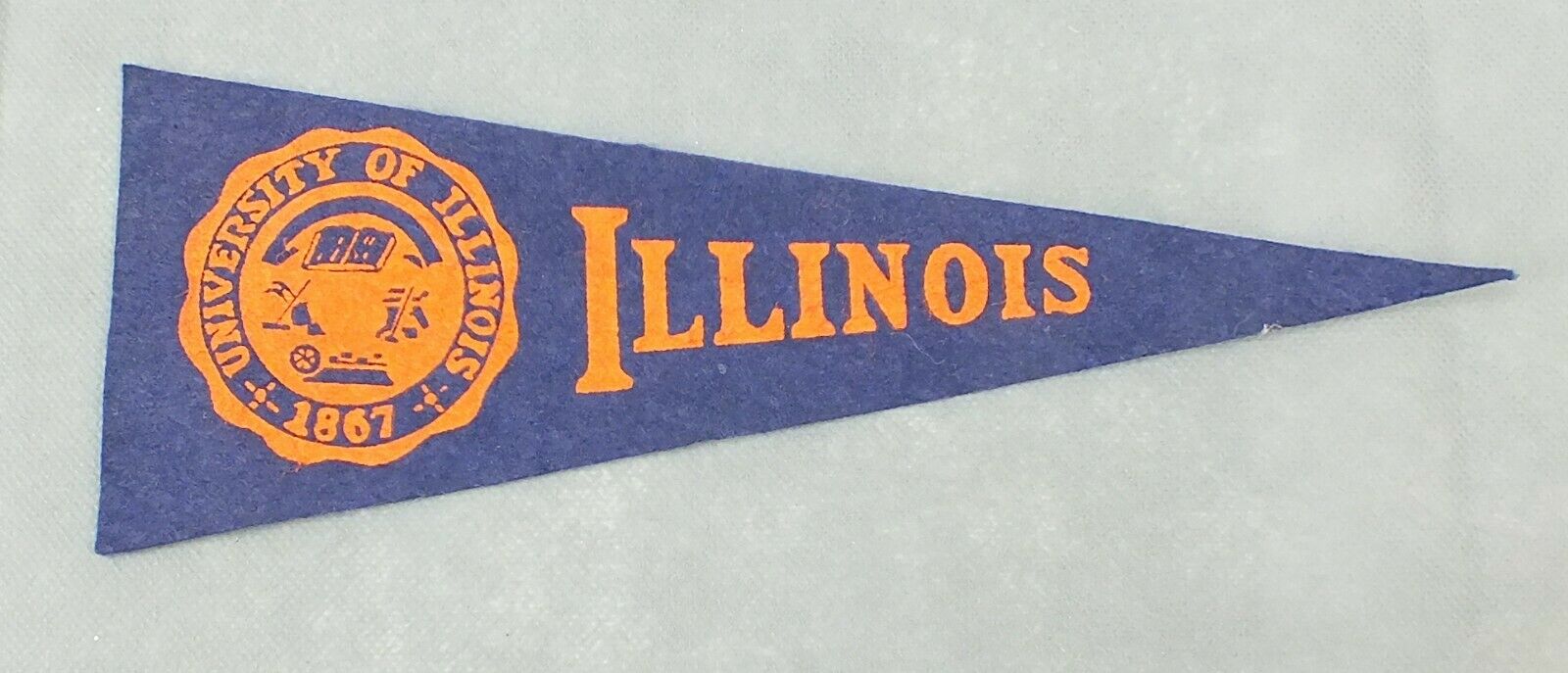Vintage University Of Illinois State Felt Wool Small Pennant School College