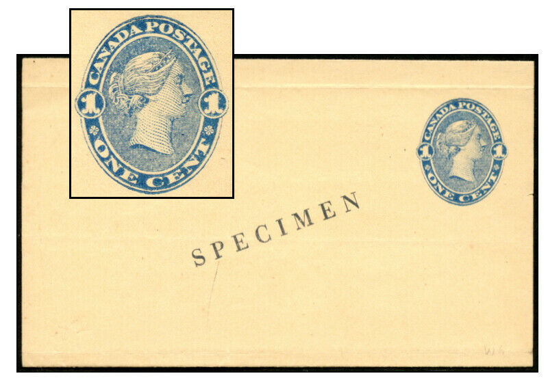 Canada 1892 1¢ Blue Psw Black Specimen Webb W6
