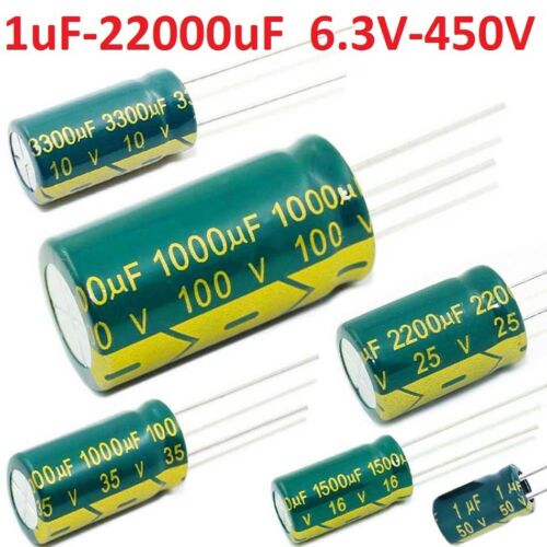 High Frequency Low Esr Radial Electrolytic Capacitor Various Value/voltages 105c