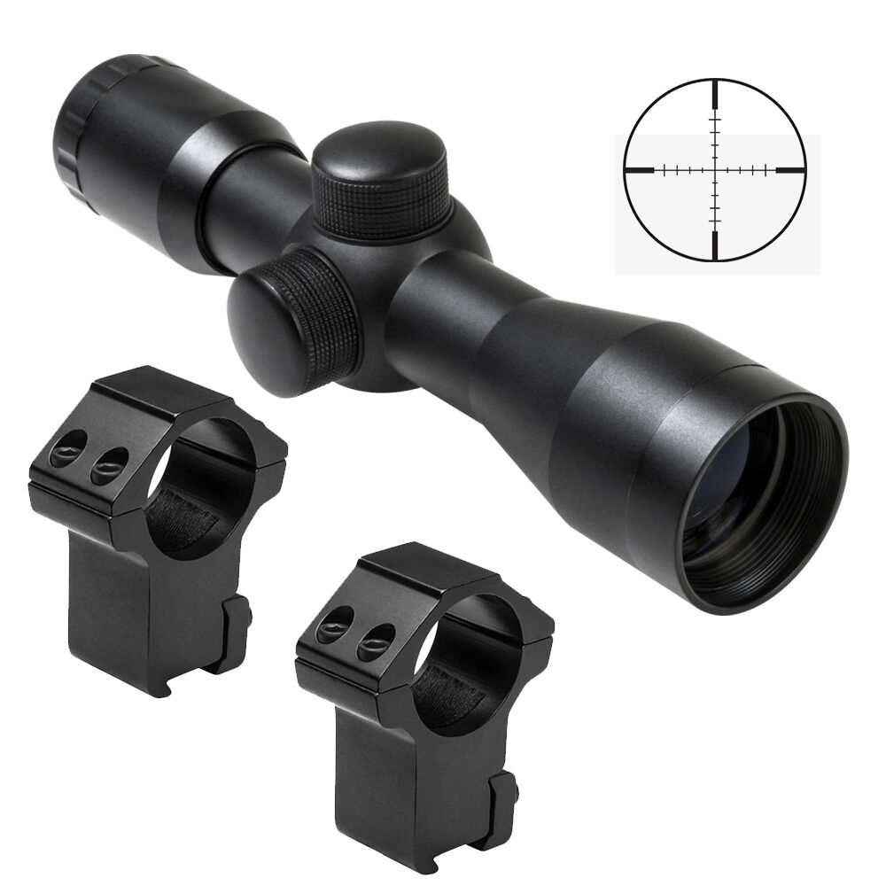Tactical 4x30 Rifle Scope + Tall Mounts Fits Henry Arms 22 Lever Action Carbine