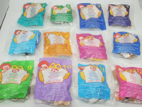 Mcdonalds 1999 - Ty Teanie Beanie Babies - Complete Set Of 12 -   Sealed In Bags